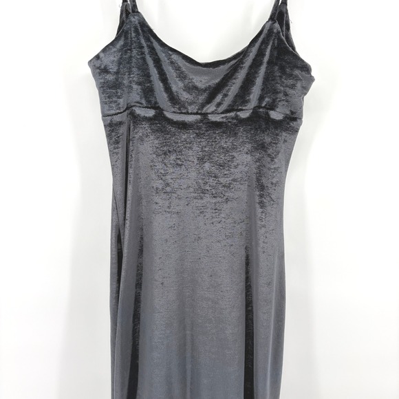 BCBG Max Azria Grey Velvet‎ Spaghetti Strap Slip Dress Size 2 Y2K 90s Minimalist - Picture 6 of 9